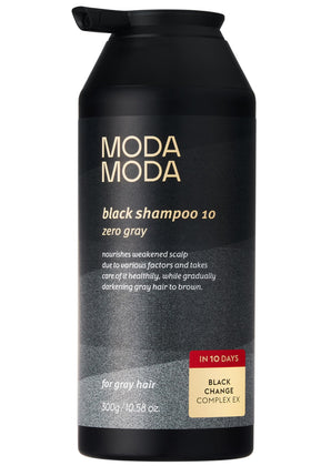 MODA MODA front label showing product name and benefits for natural darkening