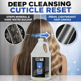 MODA lather texture close-up showing foamy cleanse that removes buildup