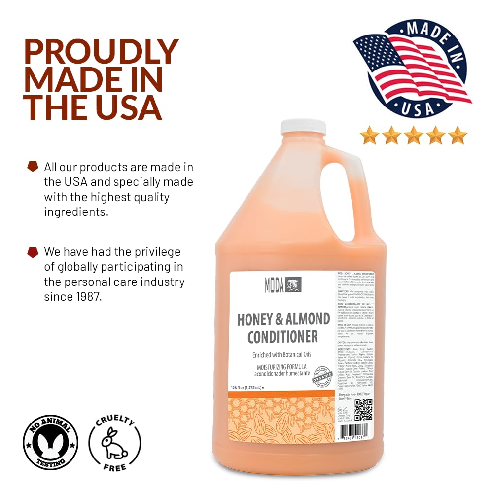 MODA size comparison with 128 fl oz bottle to show long‑lasting value