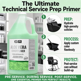 MODA gallon next to a stylist tool for size scale and efficient bulk value
