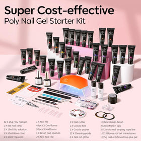 modelones 32 color poly gel tubs displayed to show variety for seasonal looks