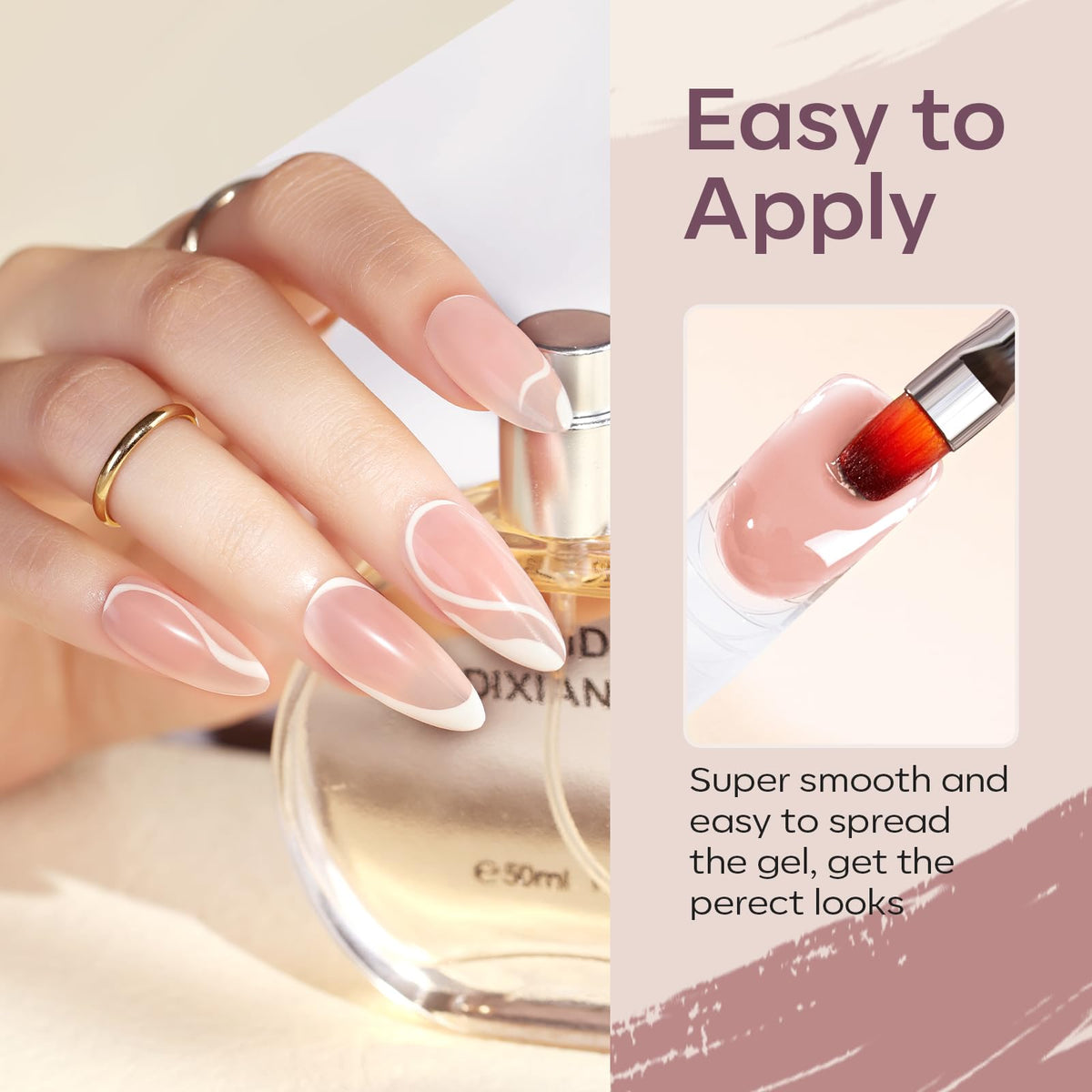 modelones application brush spreading poly gel for precise, low-mess application benefit