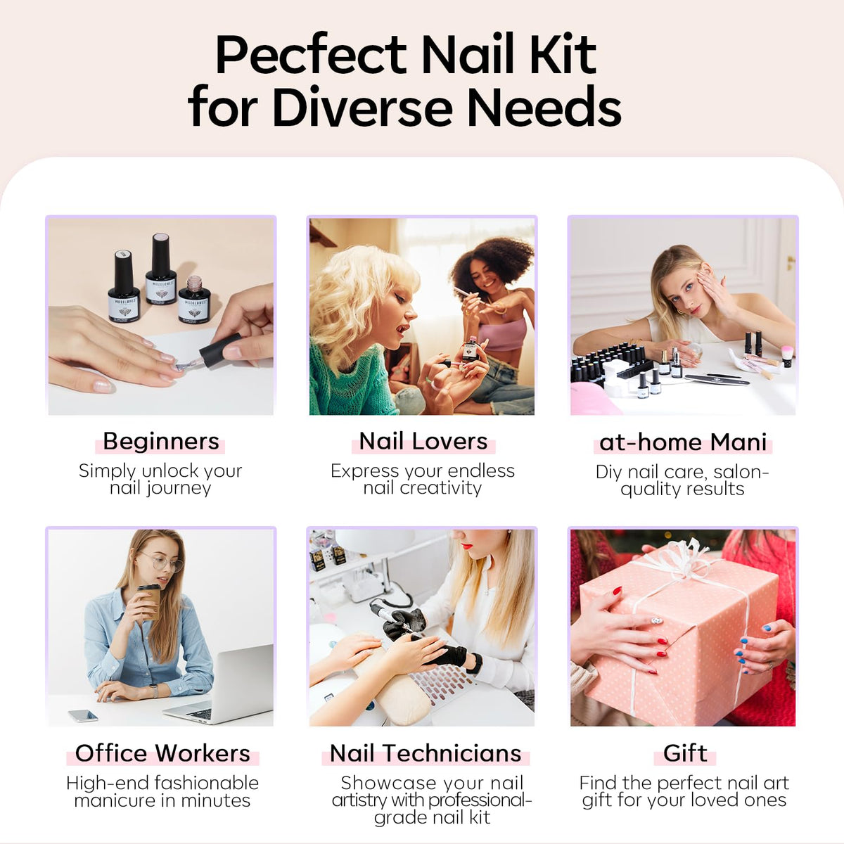 modelones application brush stroke on nail showing smooth coverage and precise control
