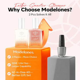 modelones application on fingernail demonstrating ridge-filling protection