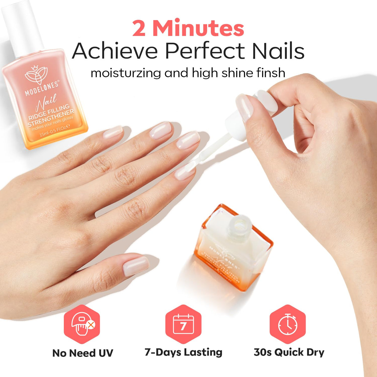 modelones bottle size comparison with hand to show travel-friendly volume