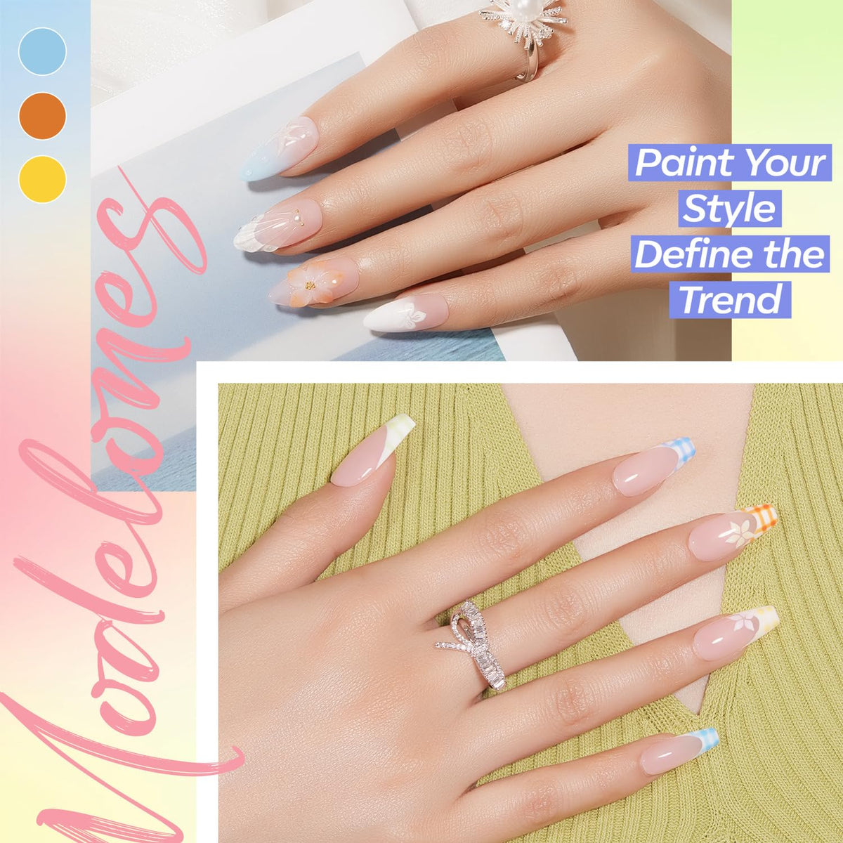 modelones brush stroke demonstration on nail tip showing smooth, even application