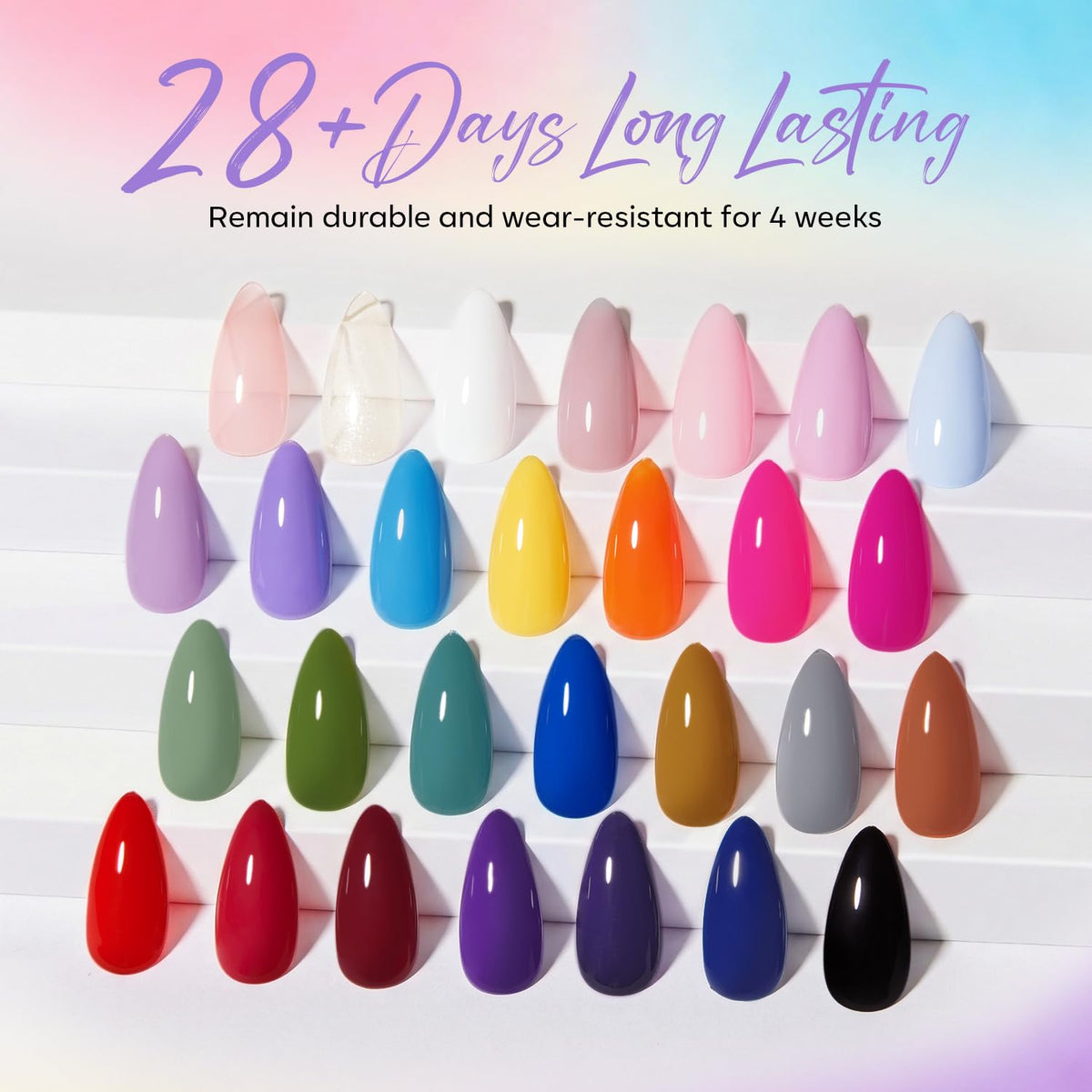 modelones color swatch array of 28 shades demonstrating vibrant salon-ready options