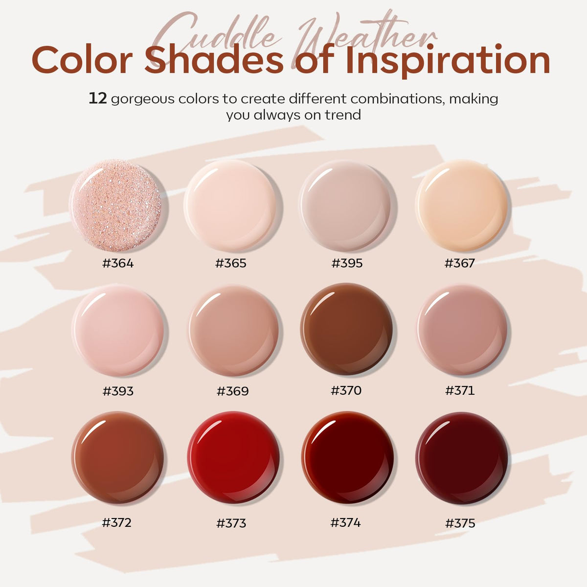 modelones color swatch layflat displaying twelve fall and winter shades for outfit matching