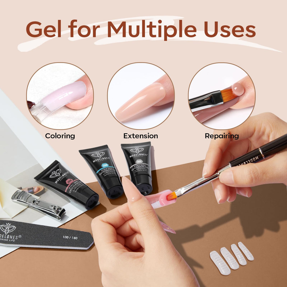 modelones cured nail detail highlighting smooth finish and durable edge retention