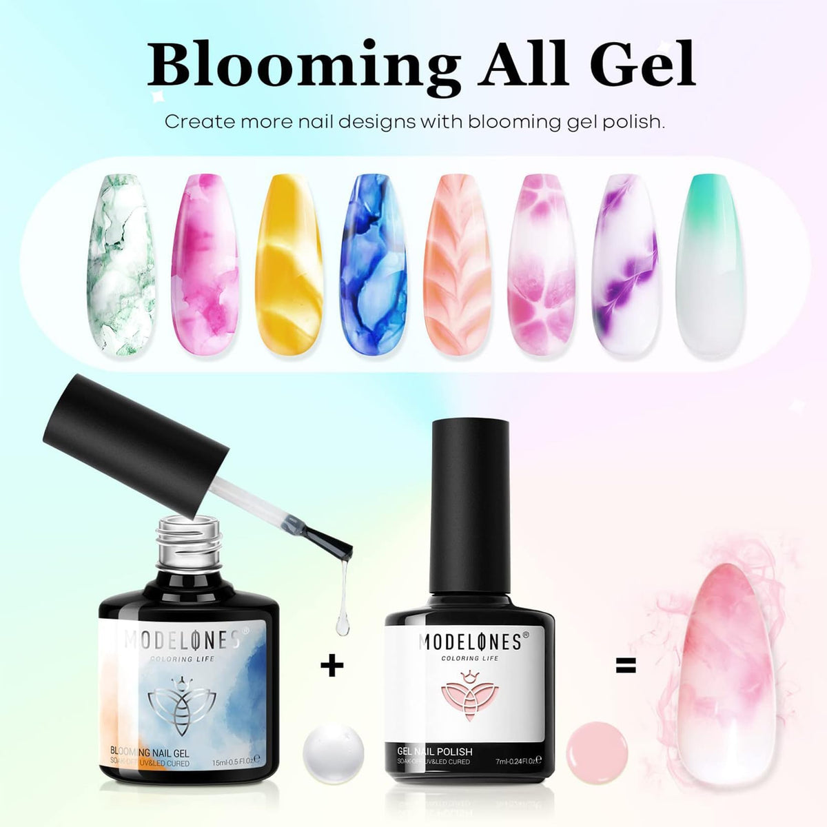 modelones cured nails glossy finish showing long-lasting shine