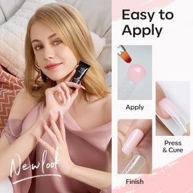 modelones dual nail forms and clips arranged to demonstrate easy shaping