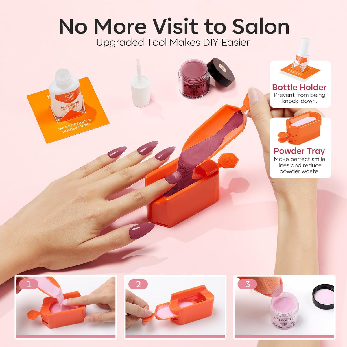 modelones finished nail lifestyle image showcasing glossy durable manicure result