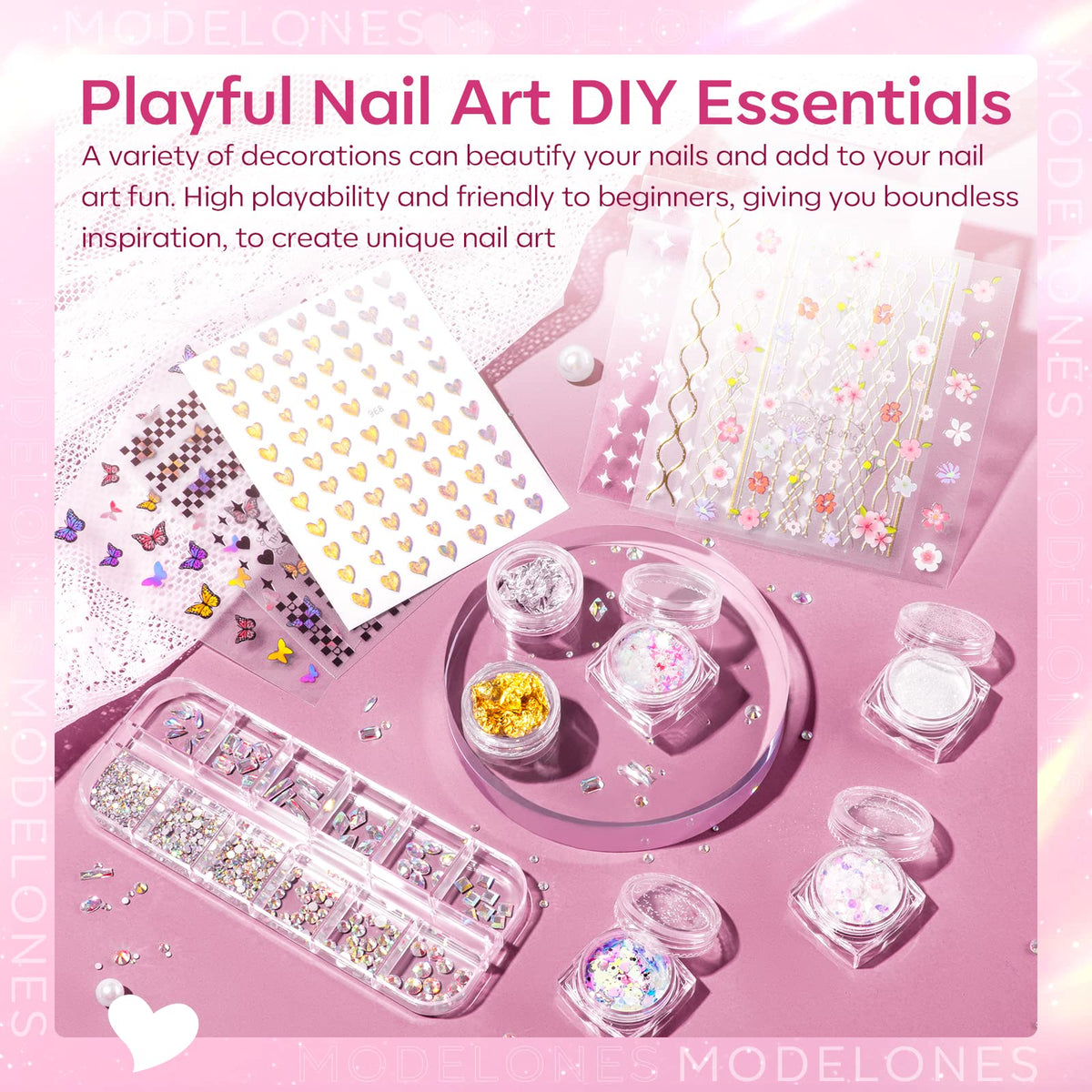 modelones finished rosy pink nails in lifestyle scene showcasing glossy results