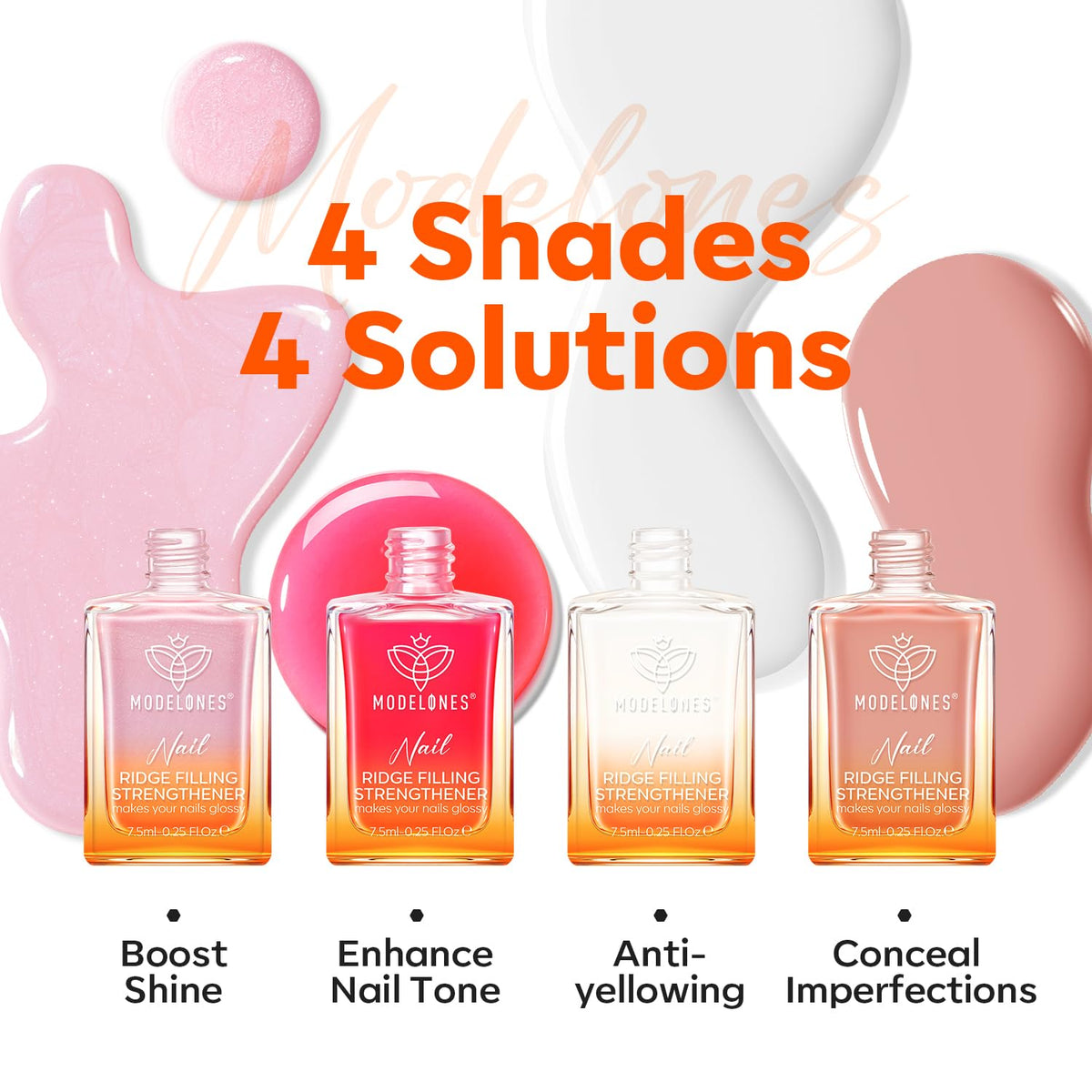 modelones four bottles lined up displaying shades, offers shade variety benefit