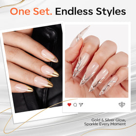 modelones French tip demo on false nails for salon-style precision