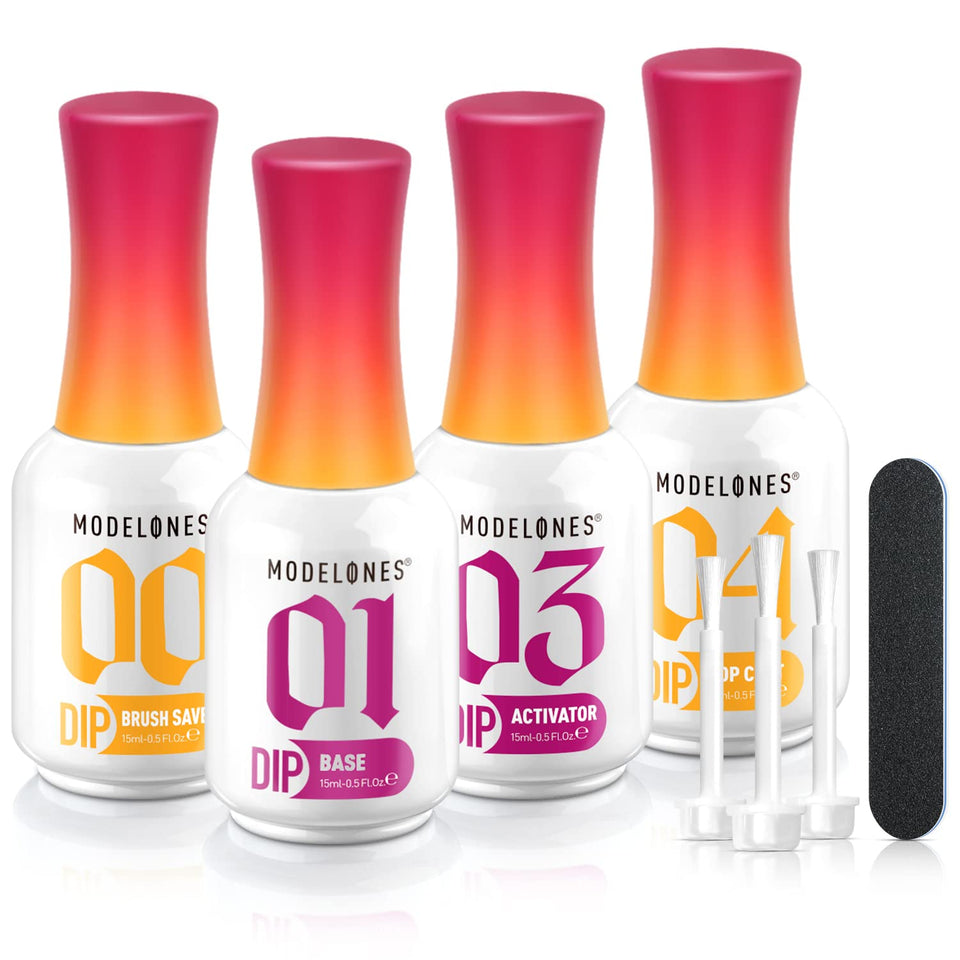 modelones front packaging showing complete dip liquid kit benefits