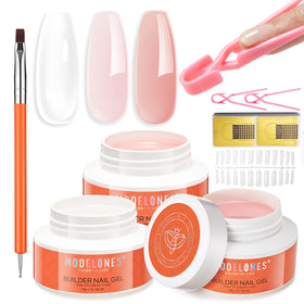 modelones front packaging showing full builder gel kit and accessories for quick setup