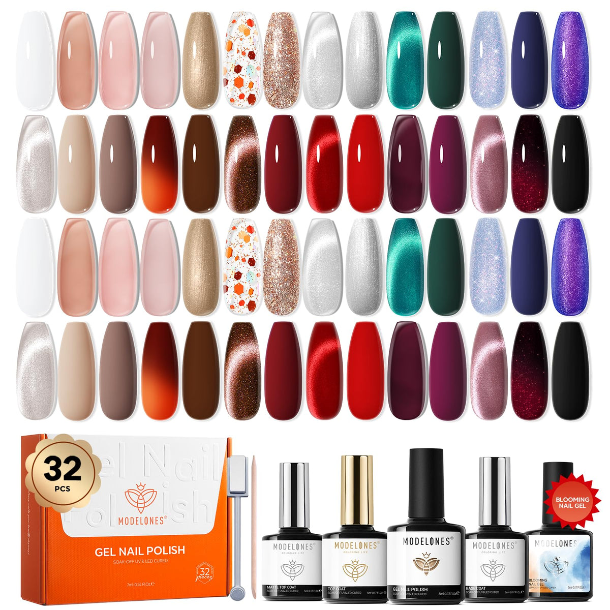 modelones front packaging showing complete 32-piece kit and components for easy setup