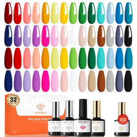 modelones front packaging showing 32-piece gel polish kit and colors for easy selection
