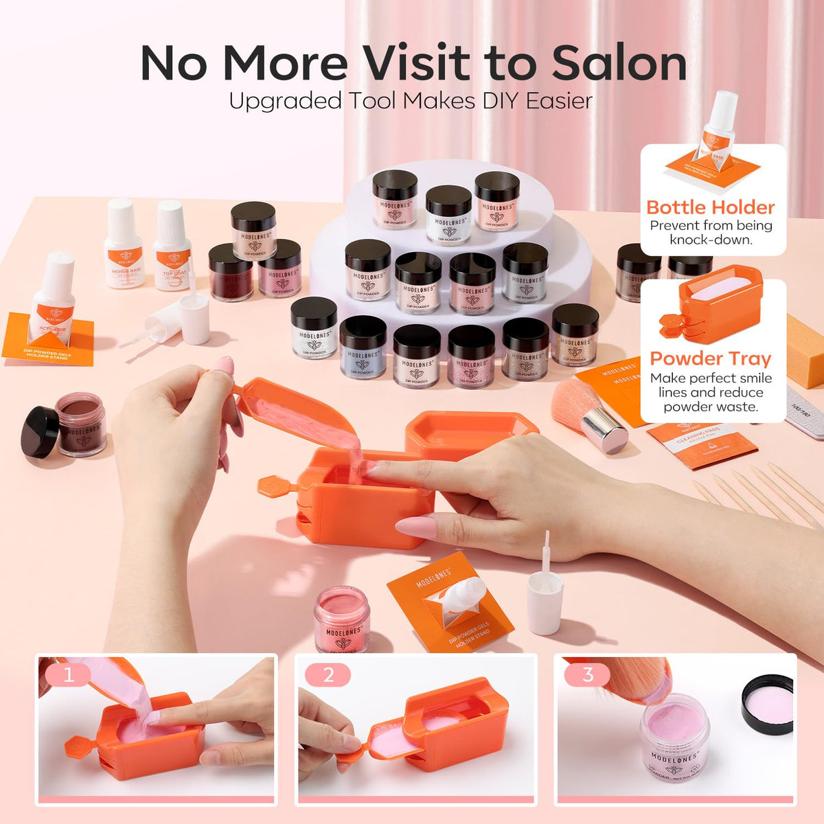 modelones manicure lifestyle shot showing finished nails and long-lasting shine