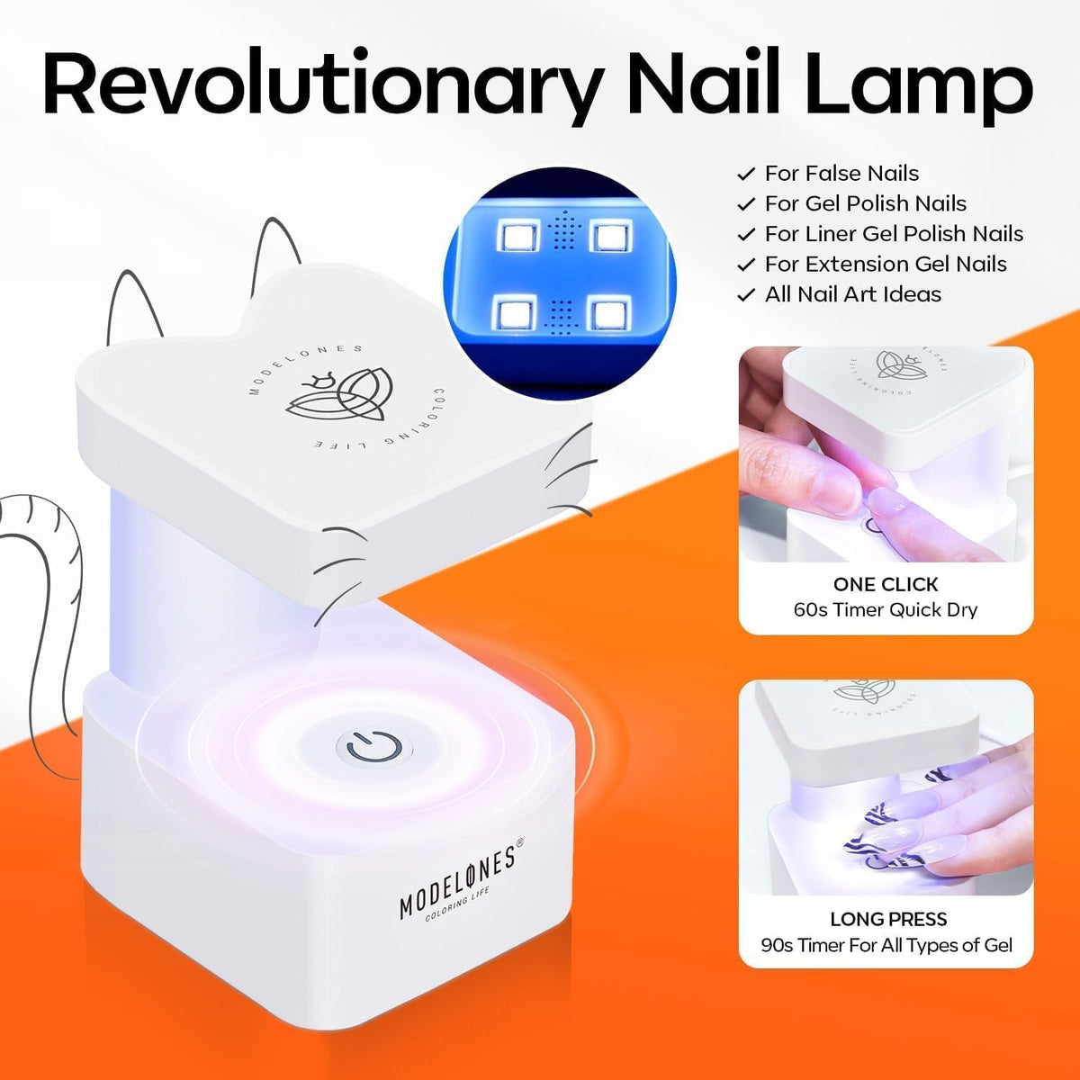 modelones mini uv led lamp curing nails quickly for travel convenience