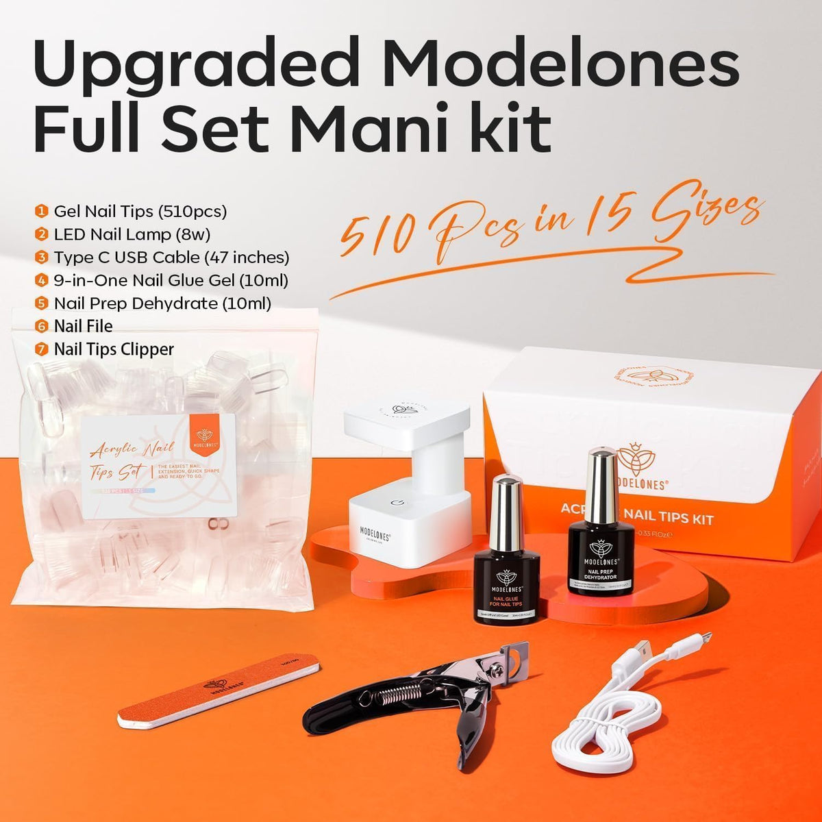 modelones nail dehydrator with tools laid out to prep nails effectively