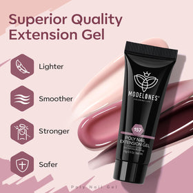 modelones nail extensions before and after demonstrating strength and finish benefit