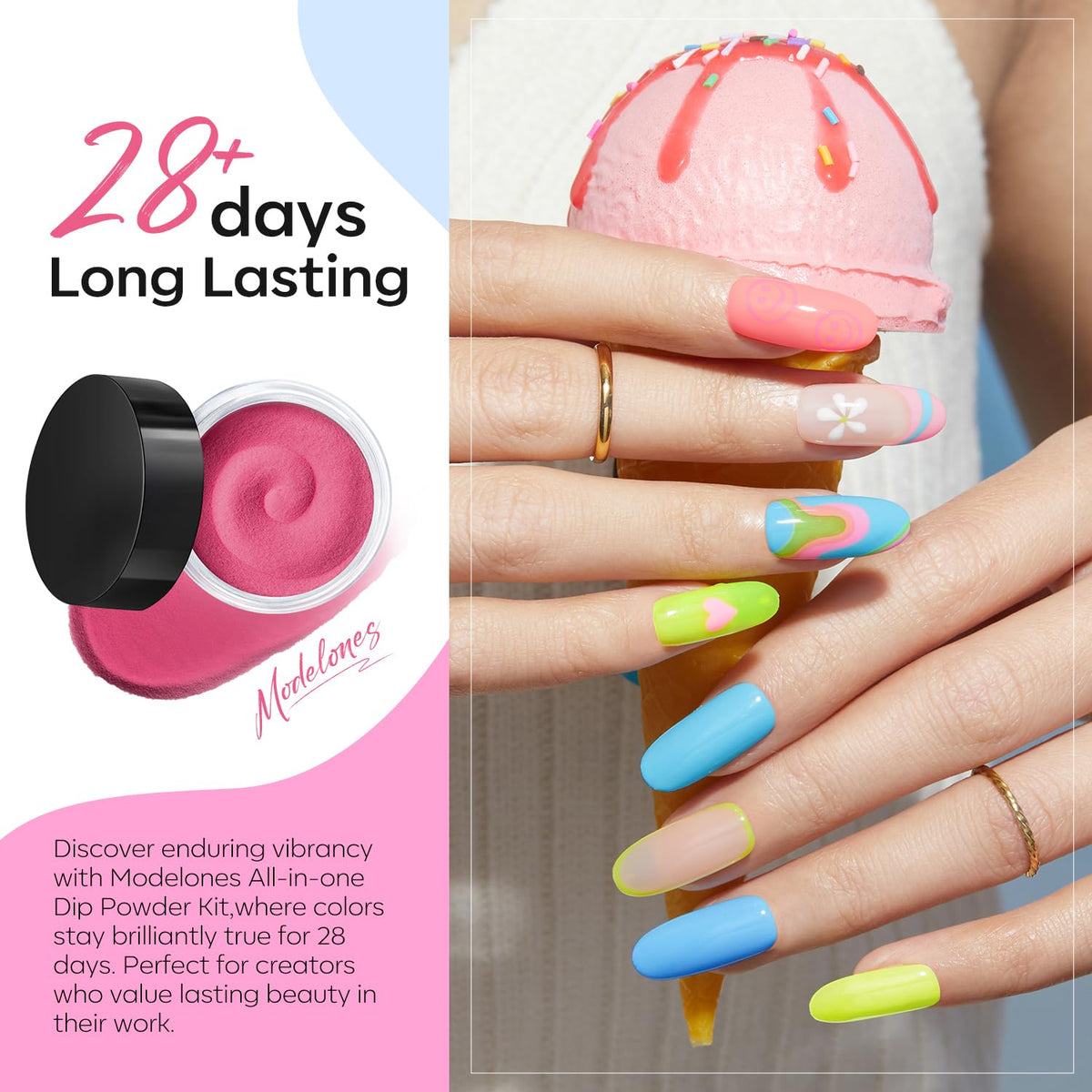 modelones nail process in use demonstrating easy dip technique benefit