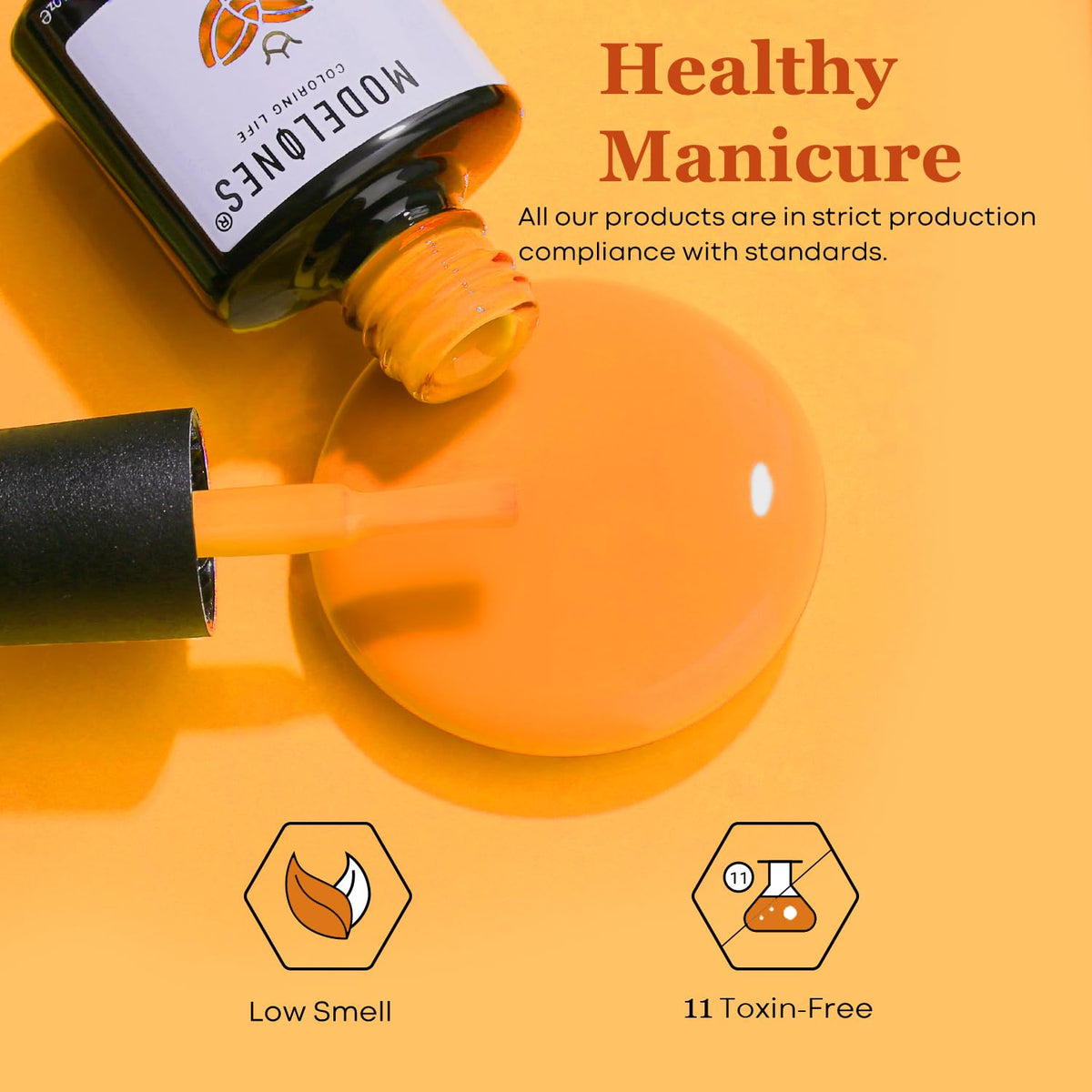 modelones hand holding bottle for scale showing compact 7 ml size benefit