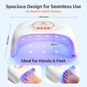Modelones next to a hand for scale showing portable size and travel convenience