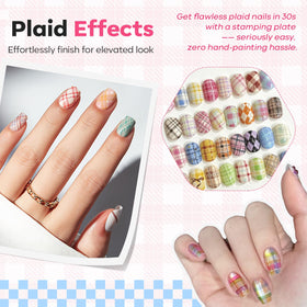 modelones stamping in use on a hand illustrating effortless transfer and neat results