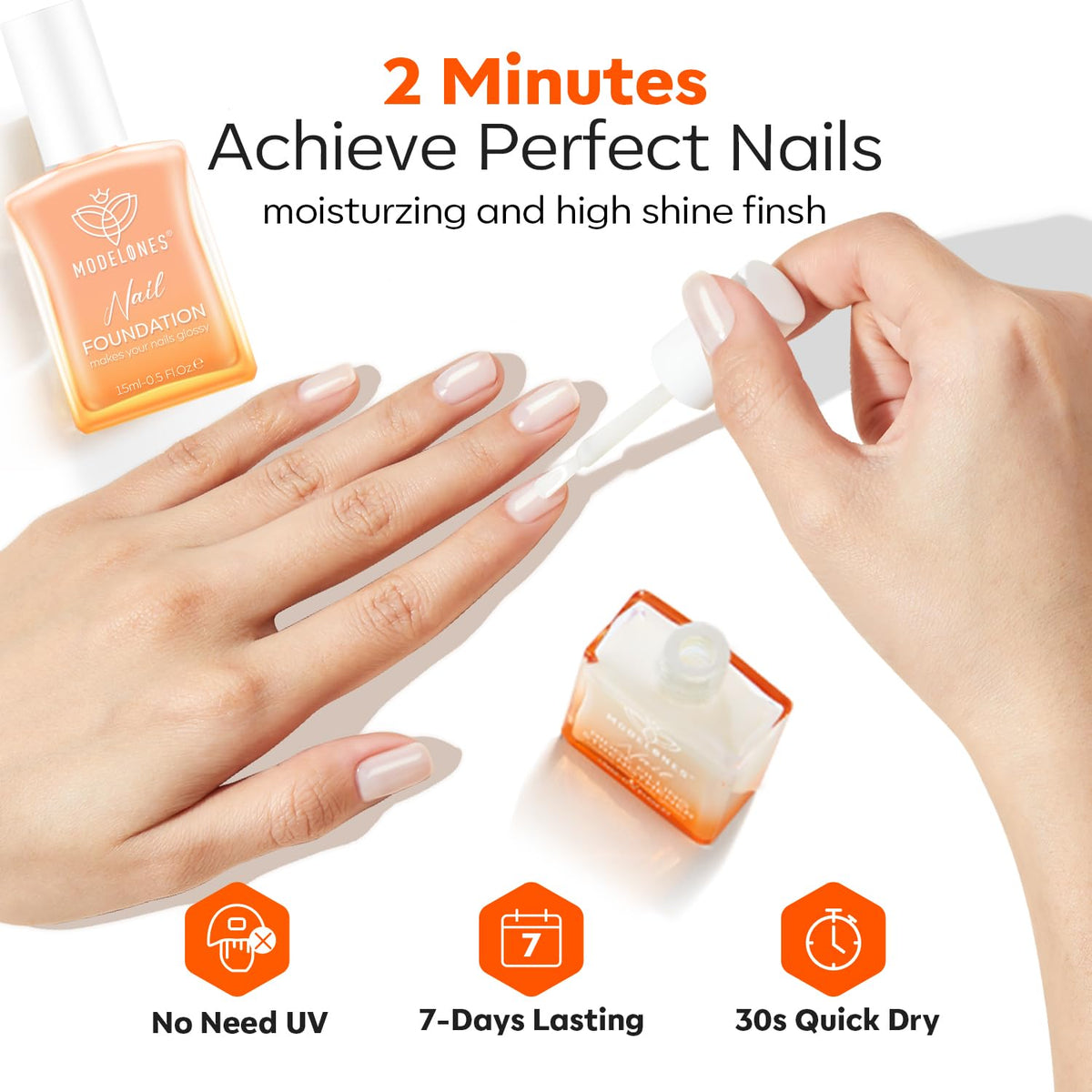 modelones applied to toenails showing neat pedicure-ready finish and protective layer benefit