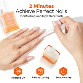 modelones applied to toenails showing neat pedicure-ready finish and protective layer benefit