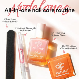 modelones using remover pad on toenail faster polish removal and prep