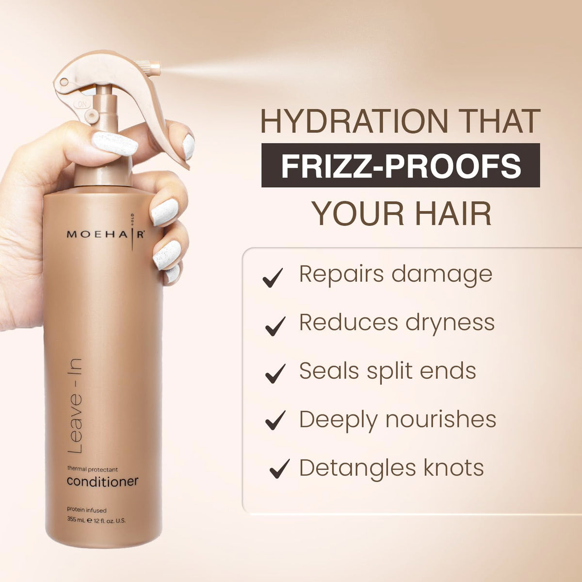 MOEHAIR argan oil and botanical extracts pictured to show nourishing ingredient benefits