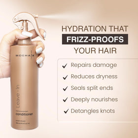 MOEHAIR argan oil and botanical extracts pictured to show nourishing ingredient benefits