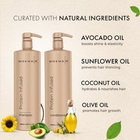 MOEHAIR conditioner cream texture shot highlighting rich moisturizing feel