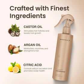 MOEHAIR spray nozzle close-up demonstrating easy even mist application benefit