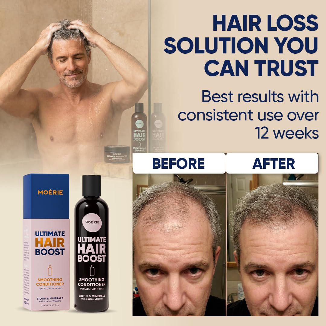 Moerie conditioner applied to hand demonstrating easy application and quick absorption