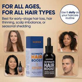 Moerie being applied to scalp to target thinning areas for improved follicle care