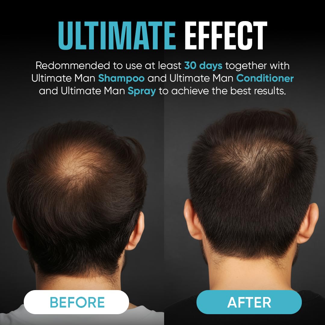 Moerie styled before and after comparison illustrating fuller-looking hair effect