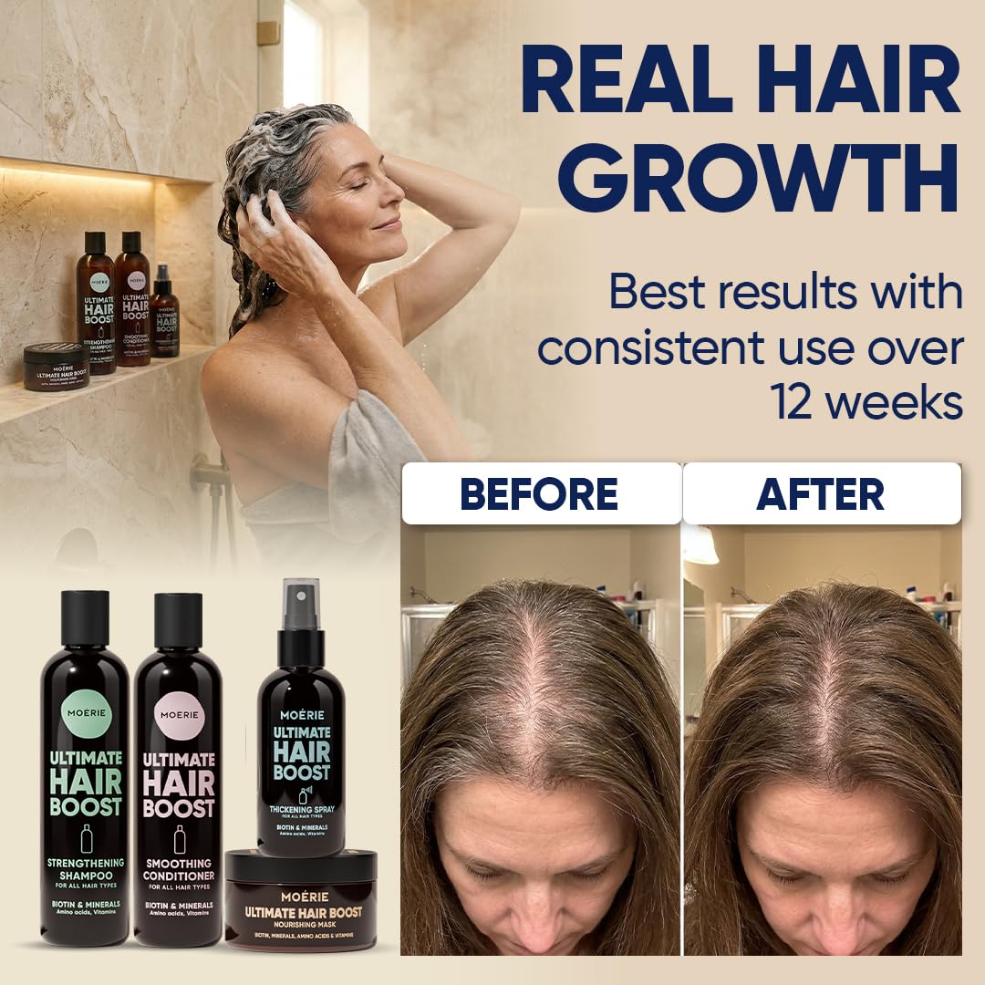 Moérie conditioner being poured to show detangling and smoothing effect