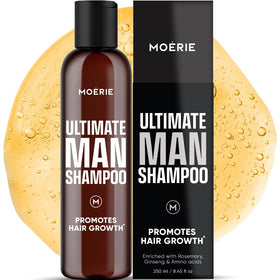 moerie front bottle showing label and benefit of thicker hair