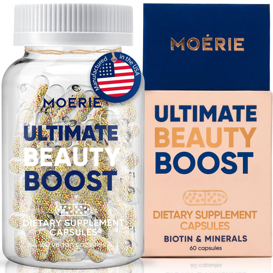 Moerie front packaging bottle showing supplement label and quality sticker for confidence