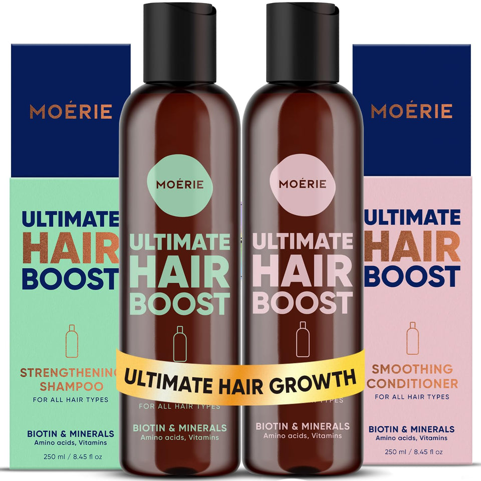 Moerie front packaging duo showing full bottles and benefits