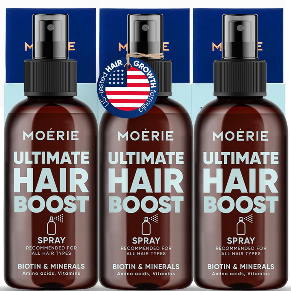 Moerie front packaging showing full 150ml bottle and label, clear benefit of size