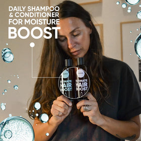 Moerie in bathroom routine lifestyle showing everyday volumizing use