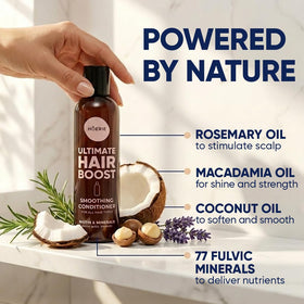 Moerie label ingredients closeup highlighting biotin and rosemary for stronger hair