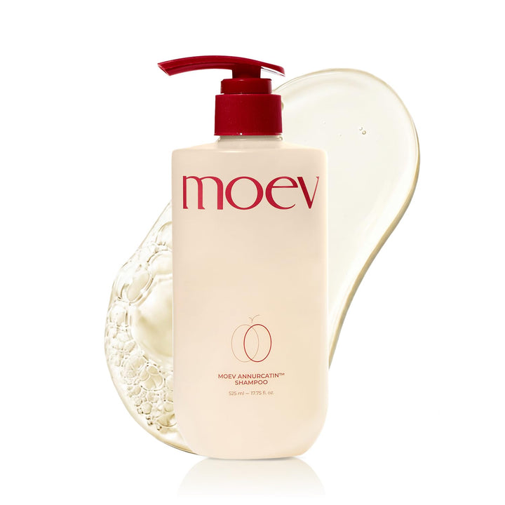 MOEV bottle front view showing packaging and apple vanilla scent benefit