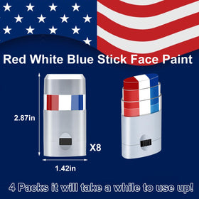 Mofuiry open stick displaying red white and blue pigments for quick use